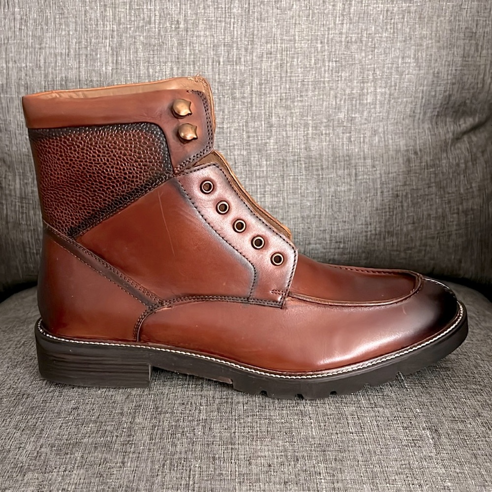 Thomas & Vine Leather Tru Comfort Foam Moc Toe Ankle Boots Size 9.5